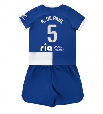 Atletico Madrid Rodrigo De Paul #5 Replika Babytøj Udebanesæt Børn 2023-24 Kortærmet (+ Korte bukser)
